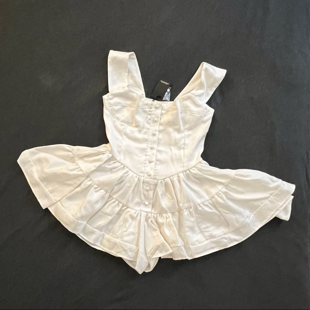Vanessa Mooney Elizabeth Romper Dress Ivory